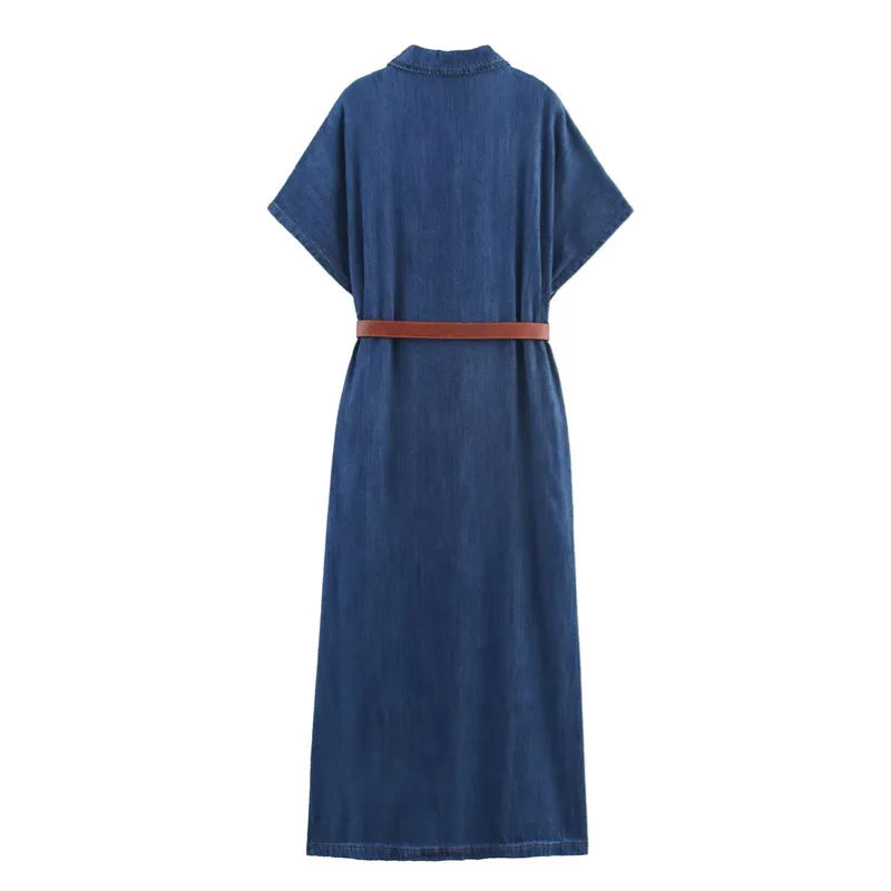 Casual Denim Dress For Women Lapel Collar With Buckle Belt Sleeveless Summer  Dress 2025 From Pbza, $19.39 In Bulk | DHgate.Com