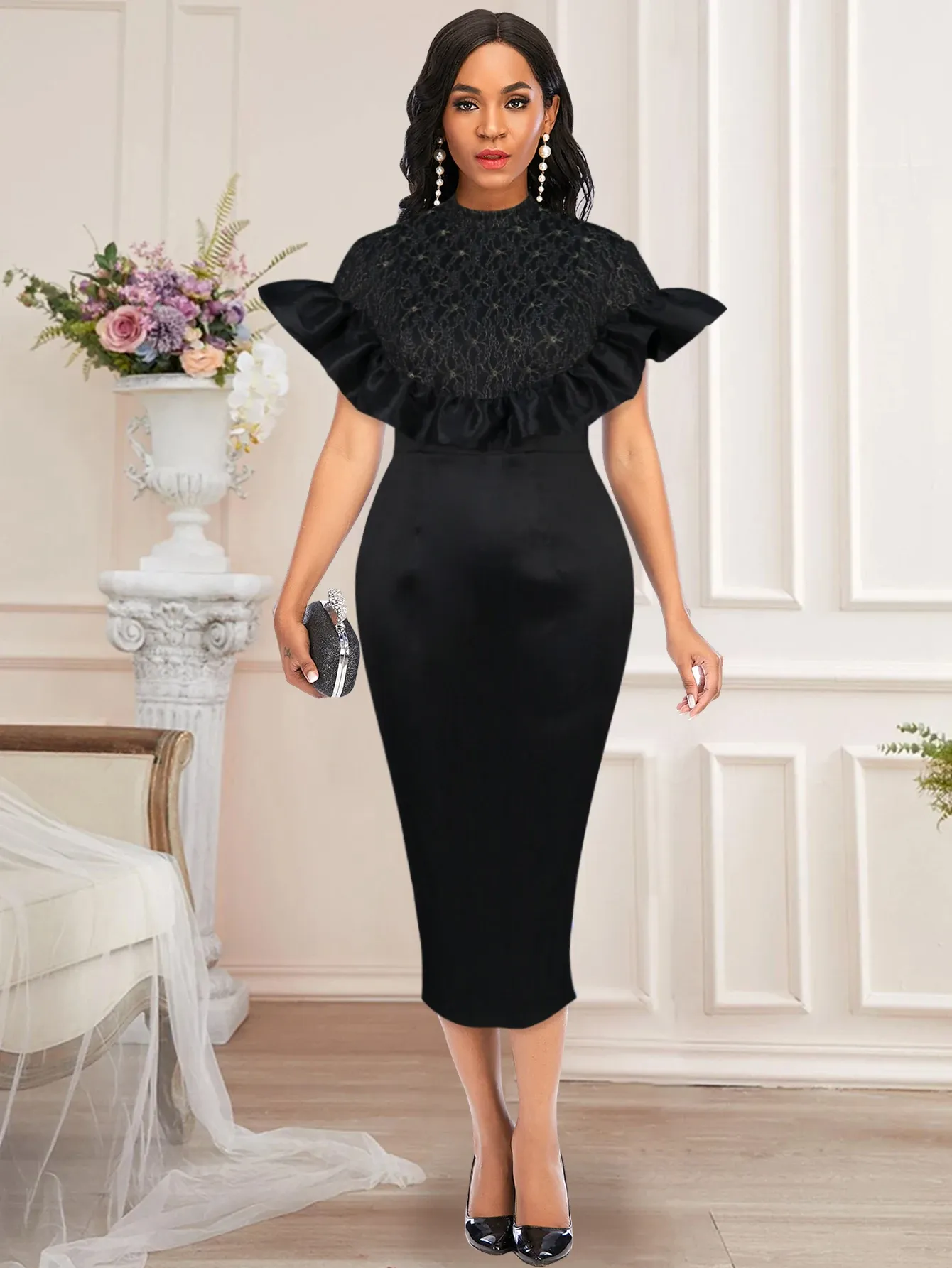 Black Vintage Dress Womens Lace Ruffles Batwing... From 15,52 | DHgate Black Vintage Dress Womens Lace Ruffles Batwing... From 15,52 | DHgate