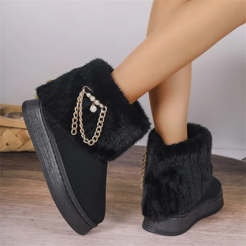 Botas de neve de designer para mulher botins de inverno algodão_voghion.com