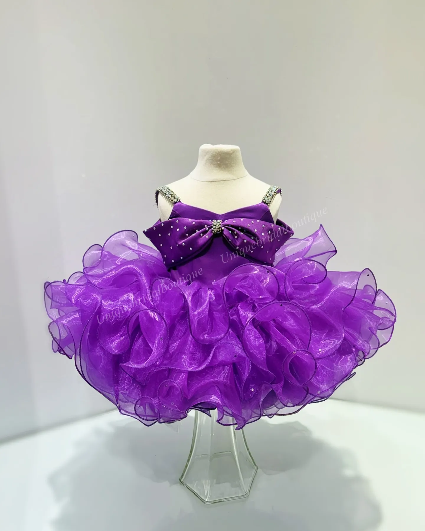 Short Purple Organza Cupcake Pageant Dress For... From  Uniquebridalboutique, $81.31 | DHgate.Com