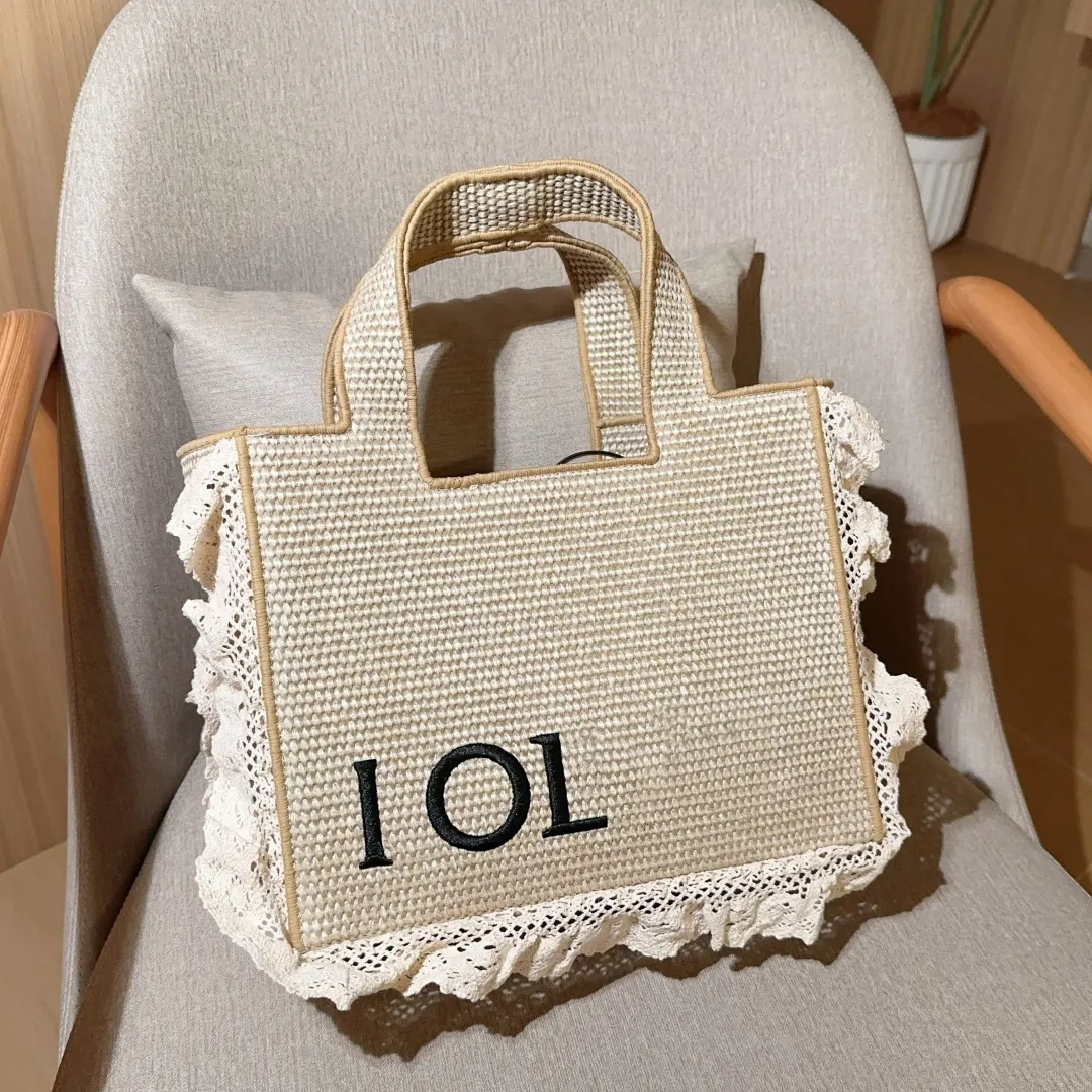 Sac De Plage Femme Tissé Rétro - Grande Capacité 35x35x67cm - Bandoulière - Neuf