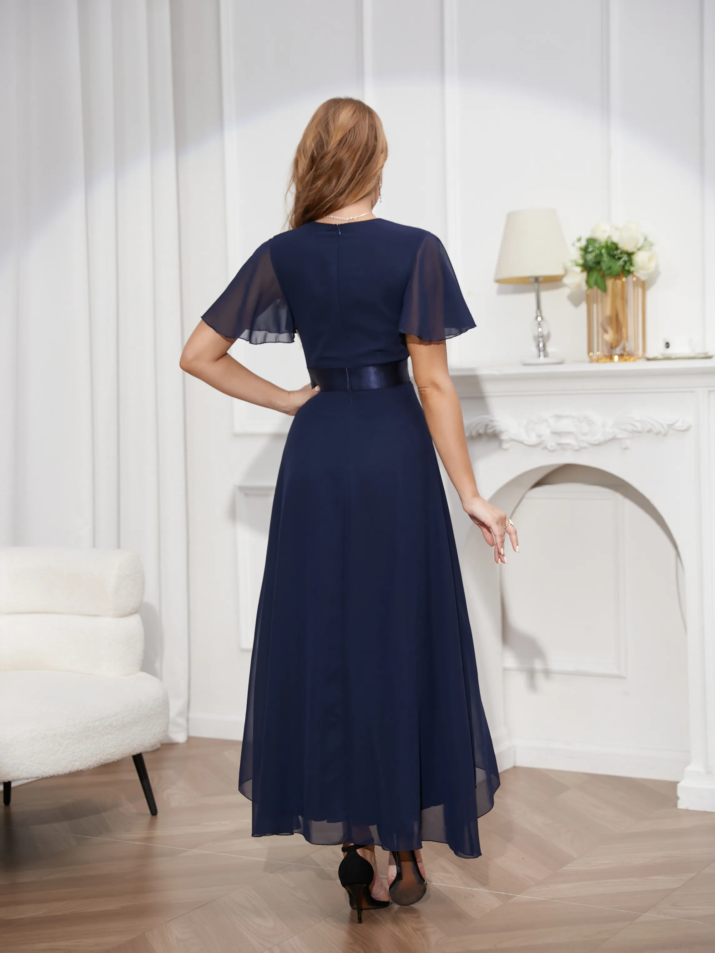 chinese dress ladies Lace Embroidery Sweetheart Satin Prom Dresses Front Short Long Back main image 0