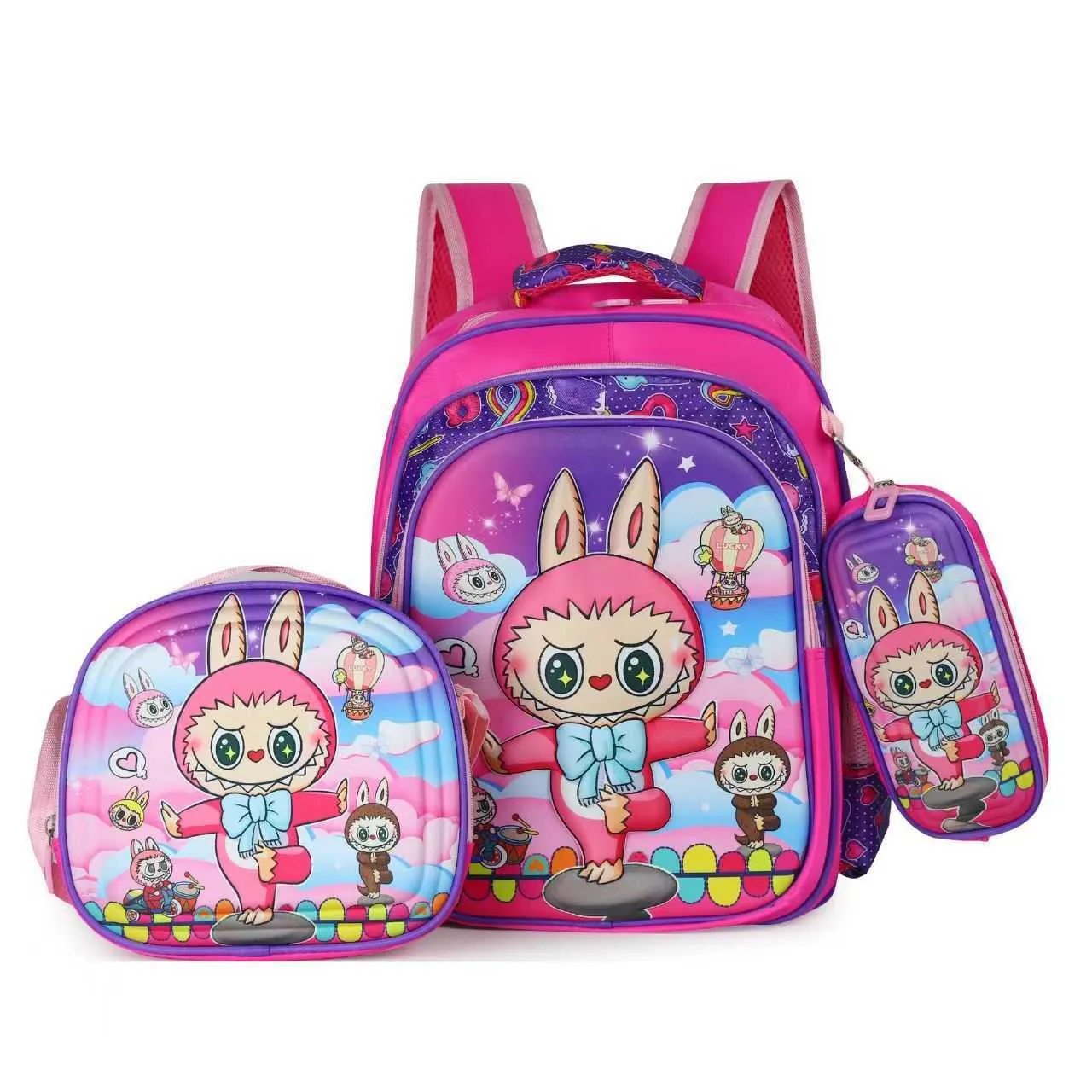 thumbnail image 2 of YJMKOI 3Pcs Daisy Prints Backpack For Girls Middle-School Elementary Students Bookbag Set With Lunch Box (Green) | Kids' Backpacks 2 of 13