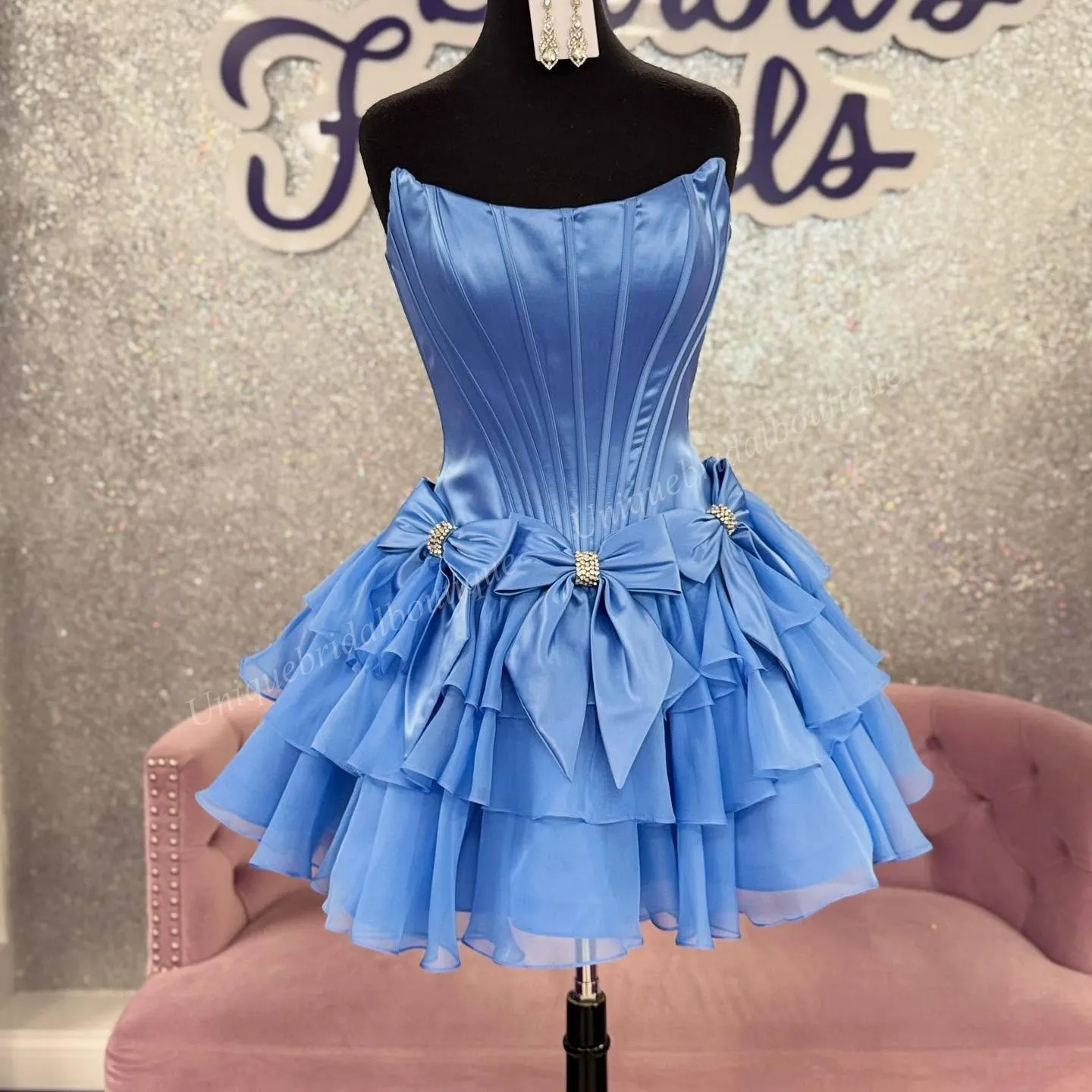 Drop Waist Ruffle Homecoming Dress Bows Corset Short... From 75,05  |  DHgate