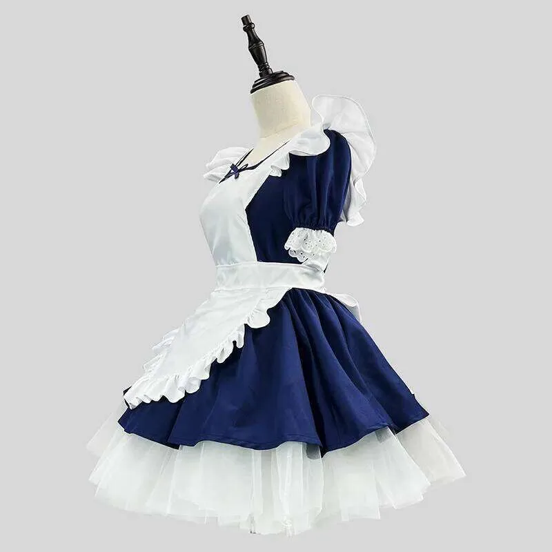 DHgate S Lolita Maid Outfit For Women Dark Blue Anime... For Anime  Costumes