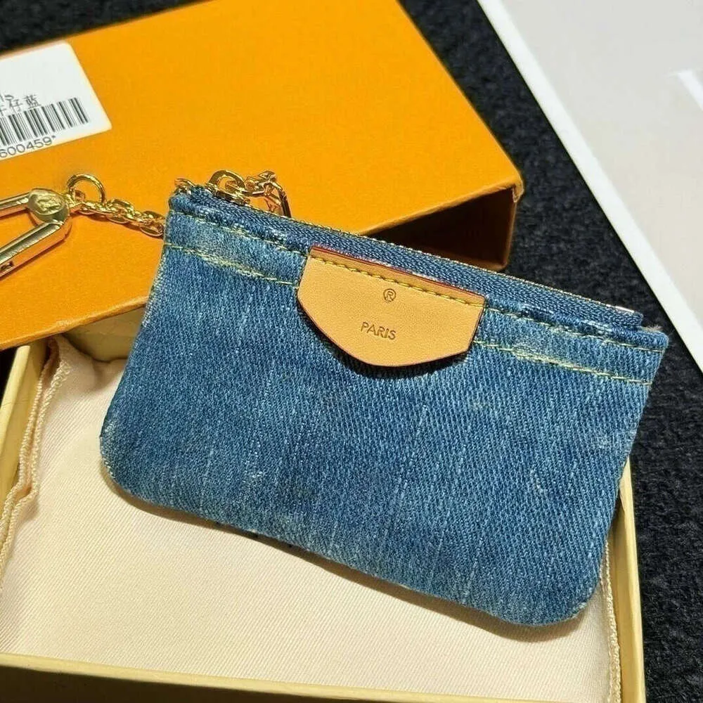 ✓ DHgate 코인 파우치가있는 데님 지갑 카드 홀더 카드, 현금 및 작은 품목을위한 작은 직물 지갑 | 인기 지갑