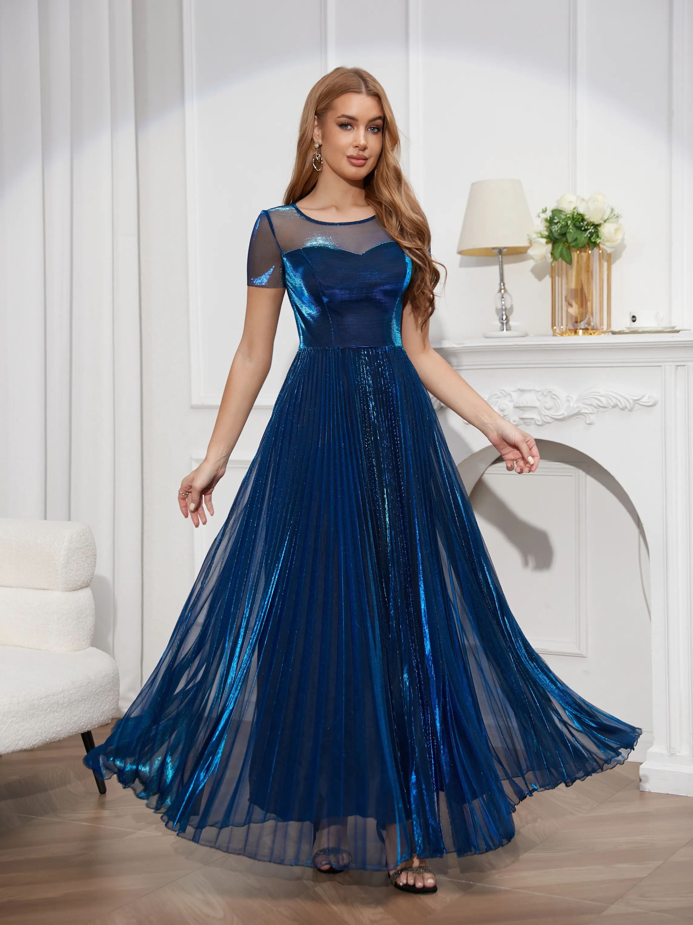 Pleated Tulle Prom Dress Elegant Bridesmaid Dress Sexy Perspective Evening  Gown From Eveningdresspretty, $63.11 | DHgate.Com