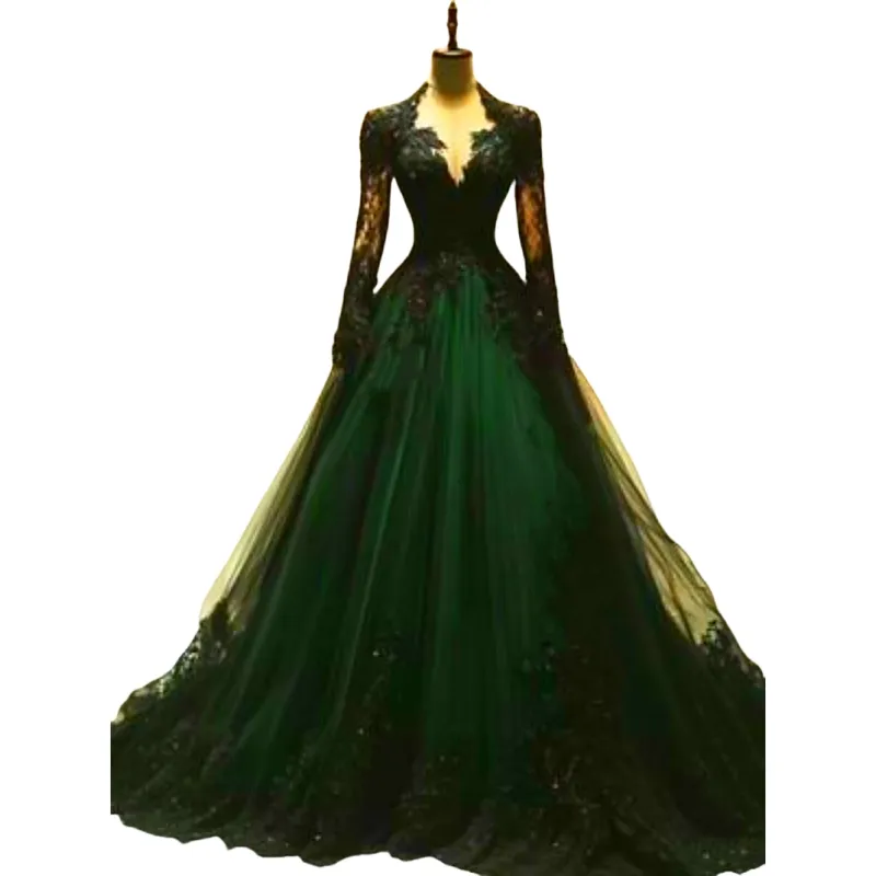 Dark Green And Black Evening Dresses Long Sleeves... From 156,78 | DHgate Dark Green And Black Evening Dresses Long Sleeves... From 156,78 | DHgate