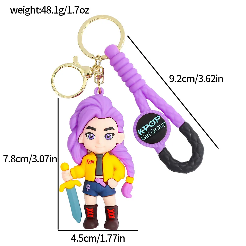 K POP Demon Hunters Plush Barbie Doll Keychain Pendant Kawaii Car