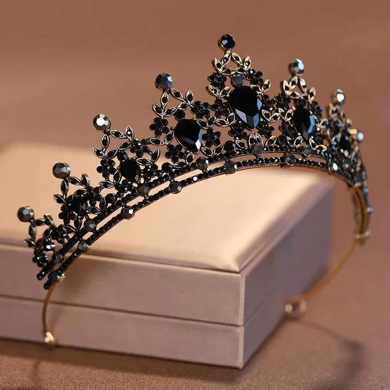 Headwear Black Colour Womens Ballroom Crown Baroque Crystal  display picture 3