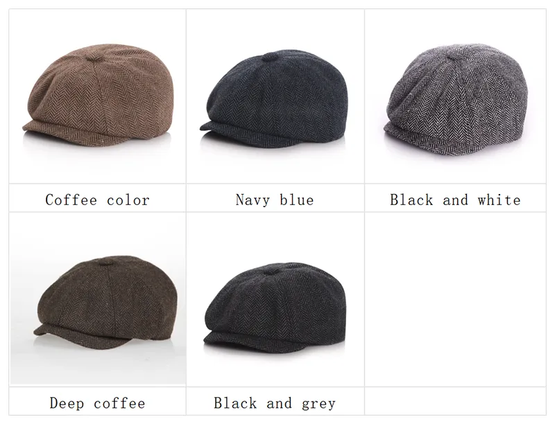 Casquette gavroche en cuir véritable pour homme, casquette octogonale Casquette gavroche en cuir véritable pour homme, casquette octogonale