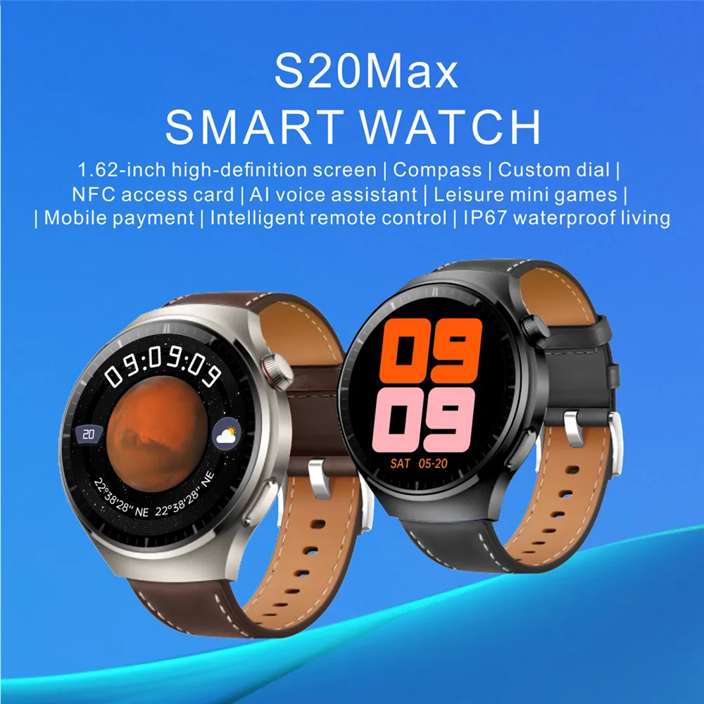 HD Big Screen Smart Watch S20 Max With Bluetooth Calls NFC Game Stopwatch Blood Tracker IP67 Waterproof Cool Smartwatch From Twsbandgamecase 24.35 DHgate.Com