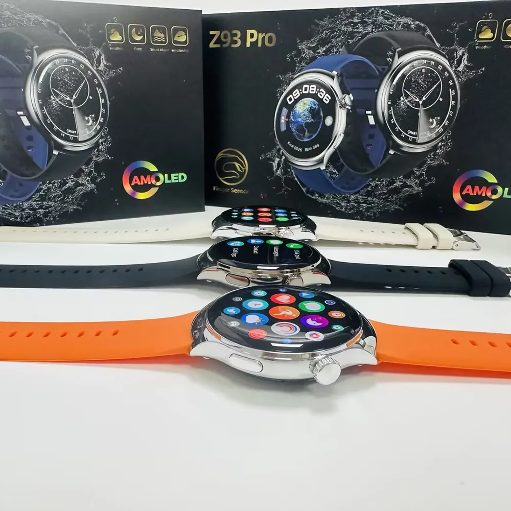 Z93 Pro Smart Watch Finger Sensor Round AMOLED Screen Heart Rate